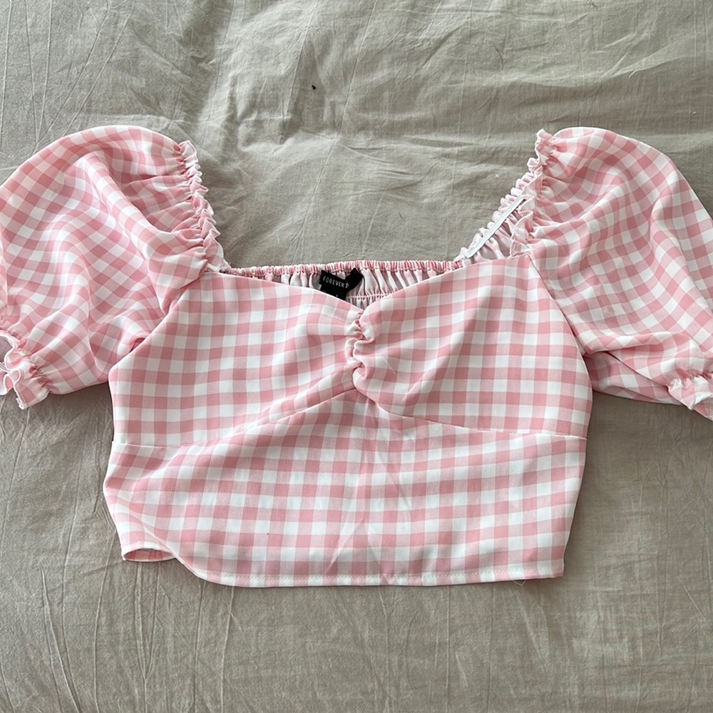 Pink Gingham Top